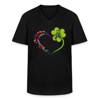 Autist Vielfalt Gerechtigkeit Autismus - Männer-T-Shirt mit V-Ausschnitt - Schwarz - Vorne - AI Model Male 178 dark (178cm)