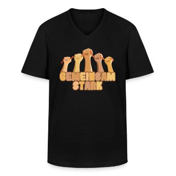 Autisme Ensemble autisme fort - T-shirt col V Homme - noir - Devant - AI Model Male 178 dark (178cm)