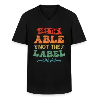 Inklusion benachteiligte Kinder Akzeptanz - Männer-T-Shirt mit V-Ausschnitt - Schwarz - Vorne - AI Model Male 178 dark (178cm)