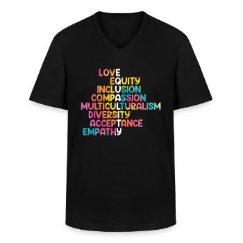 Inklusion Mitgefühl Menschen mit Behinderung - Männer-T-Shirt mit V-Ausschnitt - Schwarz - Vorne - AI Model Male 178 dark (178cm)