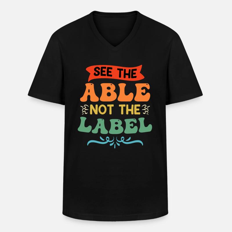 Inklusion benachteiligte Kinder Akzeptanz - Männer-T-Shirt mit V-Ausschnitt - Schwarz