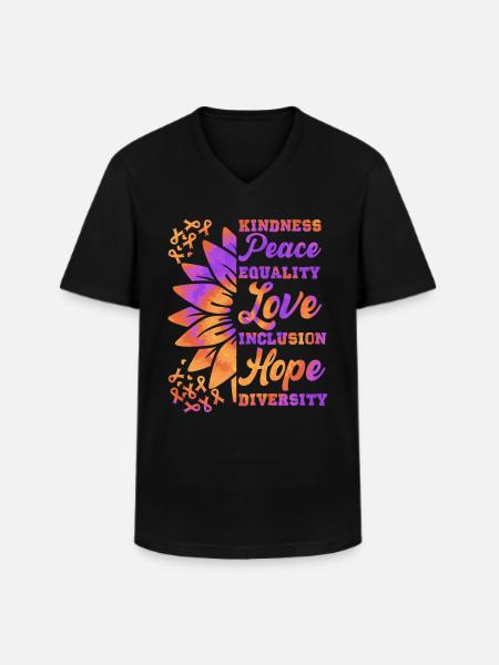 Inclusion Kindness Peace Hope - Men's V-Neck T-Shirt - black
