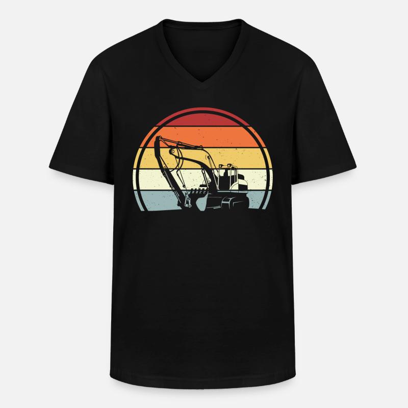 Bagger - Männer-T-Shirt mit V-Ausschnitt - Schwarz