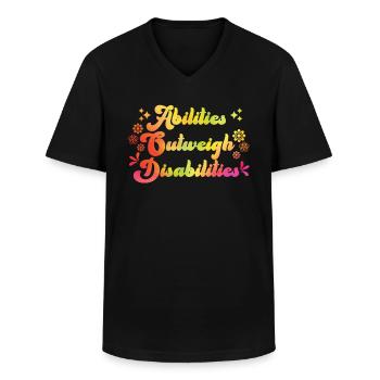 Solidarität handicap Mitgefühl und Akzeptanz - Männer-T-Shirt mit V-Ausschnitt - Schwarz - Vorne - AI Model Male 178 dark (178cm)