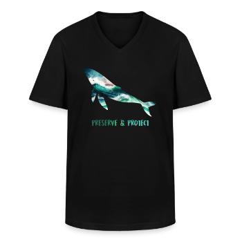 Rettet die Wale Artenschutz und Tierschutz - Männer-T-Shirt mit V-Ausschnitt - Schwarz - Vorne - AI Model Male 178 dark (178cm)