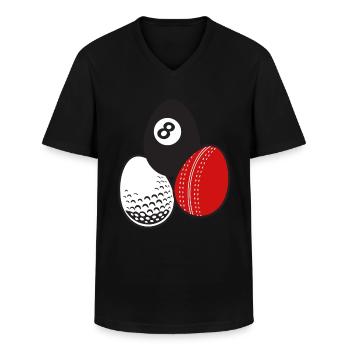 Queue Sport Billard Cricket Golf Ostereier Bälle - Männer-T-Shirt mit V-Ausschnitt - Schwarz - Vorne - AI Model Male 178 dark (178cm)