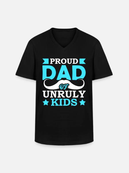 Fier père d’enfants indisciplinés - T-shirt col V Homme - noir