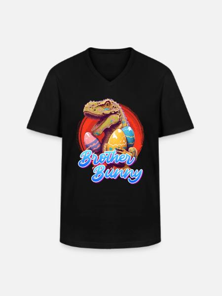 Frère Lapin Joyeuses Pâques Enfants - T-shirt col V Homme - noir