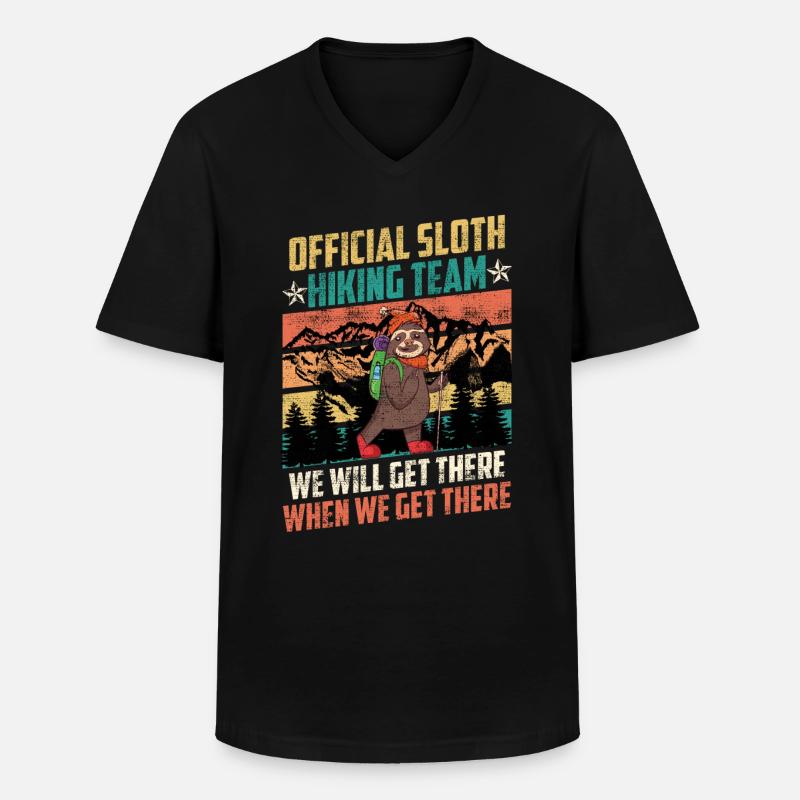 Wanderteam lustig Bergfan Bergsteiger - Männer-T-Shirt mit V-Ausschnitt - Schwarz