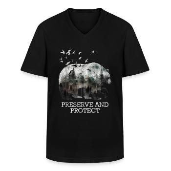 Umweltschutz Artenschutz Rettet die Erde - Männer-T-Shirt mit V-Ausschnitt - Schwarz - Vorne - AI Model Male 178 dark (178cm)
