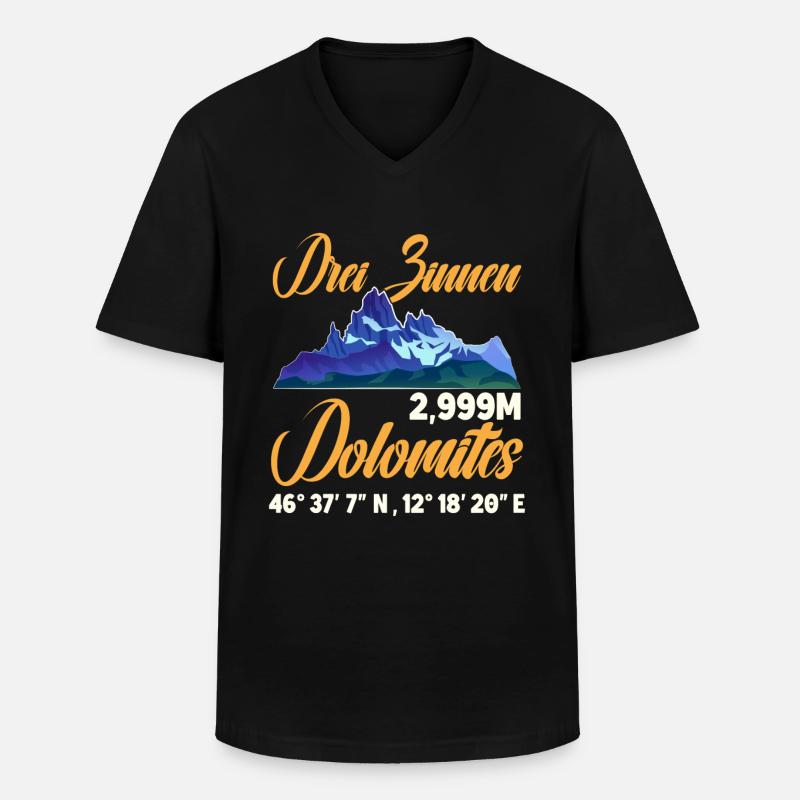 Drei Zinnen Dolomiten Kletterer - Männer-T-Shirt mit V-Ausschnitt - Schwarz