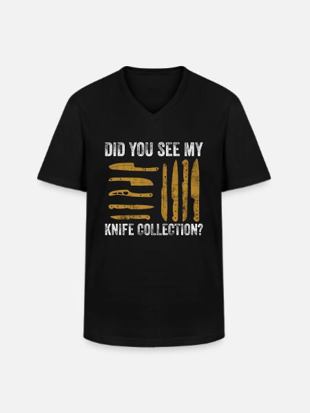 Messersammler Und Kochmesser Sammlung - T-shirt col V Homme - noir