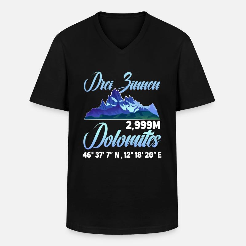 Drei Zinnen Dolomiten Kletterer - Männer-T-Shirt mit V-Ausschnitt - Schwarz