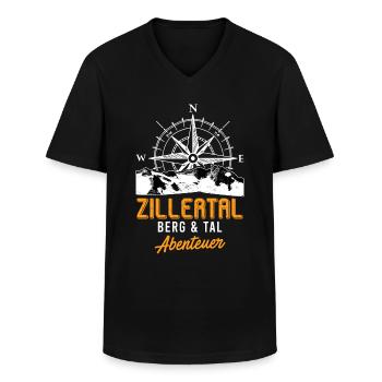 Zillertal Summit Alpen Bergsteiger Wanderer - Männer-T-Shirt mit V-Ausschnitt - Schwarz - Vorne - AI Model Male 178 dark (178cm)