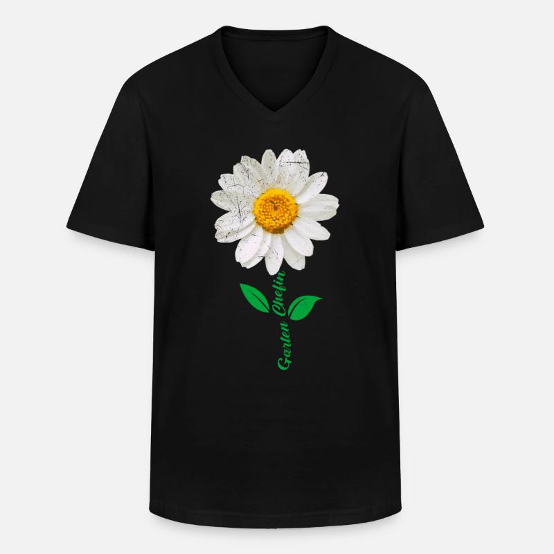Gänseblümchen Gärtnerinnen Blumenliebe Gartenfan - Männer-T-Shirt mit V-Ausschnitt - Schwarz