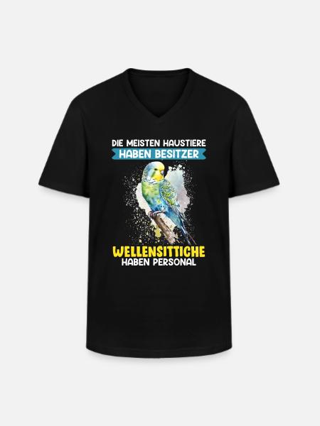 Wellensittiche haben Personal Vogelbesitz - Männer-T-Shirt mit V-Ausschnitt - Schwarz