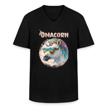 Omacorn Grandma Muttertag Großmutter Oma - Männer-T-Shirt mit V-Ausschnitt - Schwarz - Vorne - AI Model Male 178 dark (178cm)