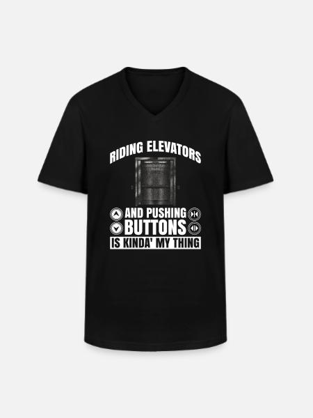 Aufzugstechniker-design Für - T-shirt col V Homme - noir
