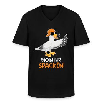 Moin ihr Spacken Norddeutschland Möwen Shirt - Männer-T-Shirt mit V-Ausschnitt - Schwarz - Vorne - AI Model Male 178 dark (178cm)