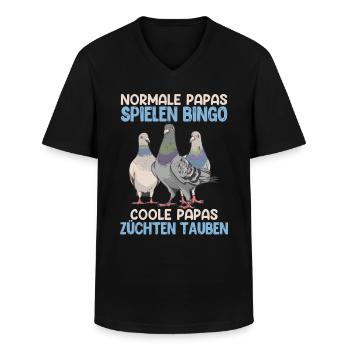 Tauben Papa Normale Papas spielen BINGO - Männer-T-Shirt mit V-Ausschnitt - Schwarz - Vorne - AI Model Male 178 dark (178cm)