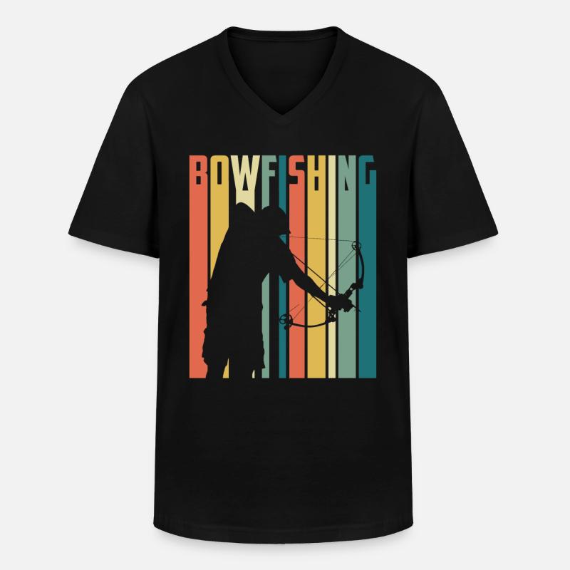 Bogenfischen Bogenjäger Fischjagd Bogen - Männer-T-Shirt mit V-Ausschnitt - Schwarz