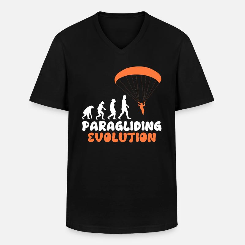 Paragliding Evolution Gleitschirmflieger Girls - Männer-T-Shirt mit V-Ausschnitt - Schwarz