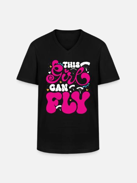 Parapente Mouche Femmes - T-shirt col V Homme - noir