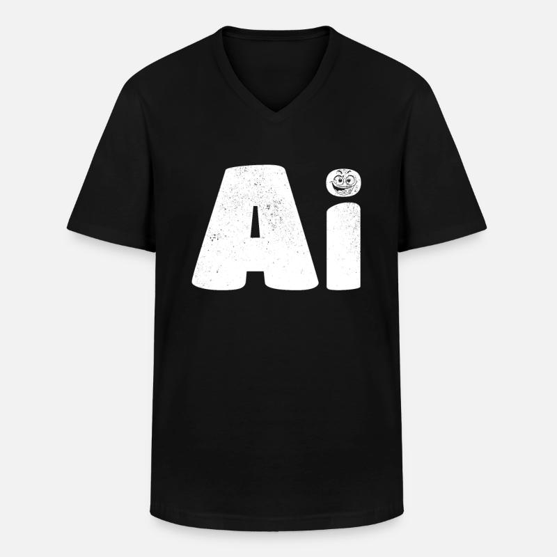 AI Artificial Intelligence & AI Robotics - Männer-T-Shirt mit V-Ausschnitt - Schwarz