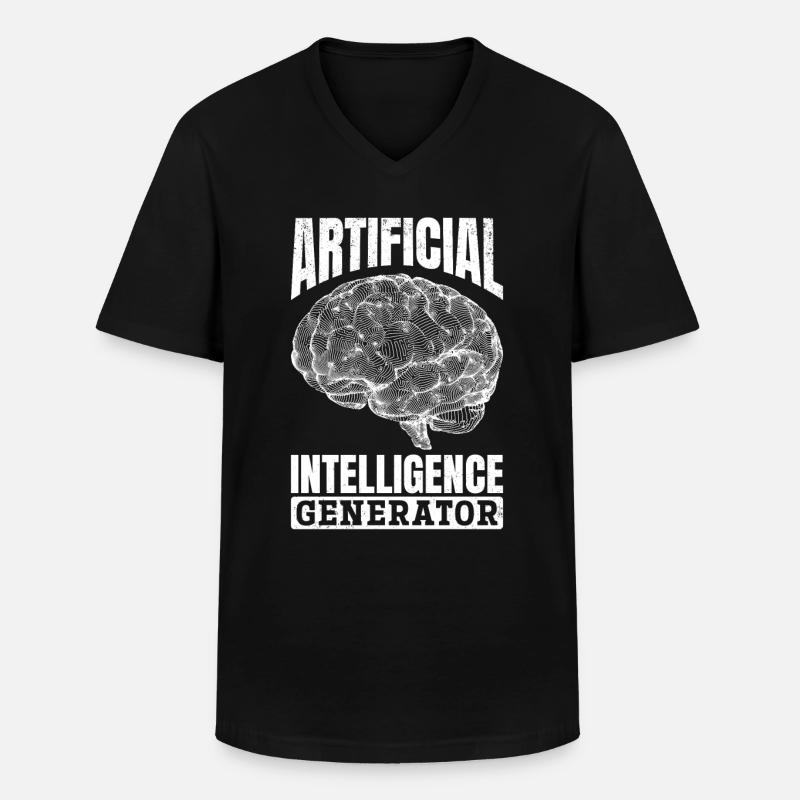 Artificial Intelligence Generator - Männer-T-Shirt mit V-Ausschnitt - Schwarz