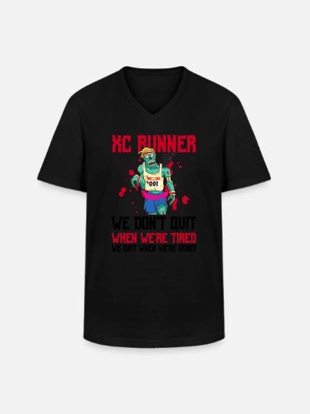 Xc-laufdesign Für Xc-läufer - Männer-T-Shirt mit V-Ausschnitt - Schwarz