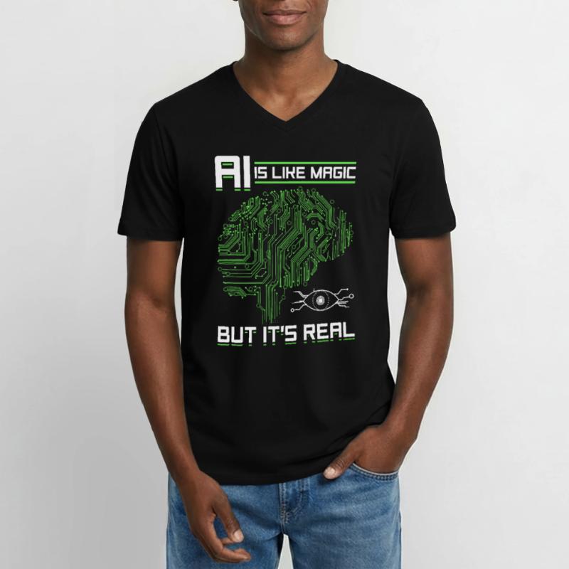 Artificial Intelligence - AI Is Like Magic But It' Männer-T-Shirt mit V-Ausschnitt