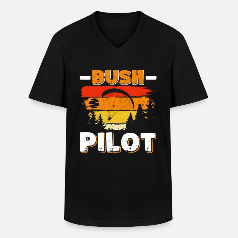 Paraglider Bush Pilot Gleitschirmflieger - Männer-T-Shirt mit V-Ausschnitt - Schwarz