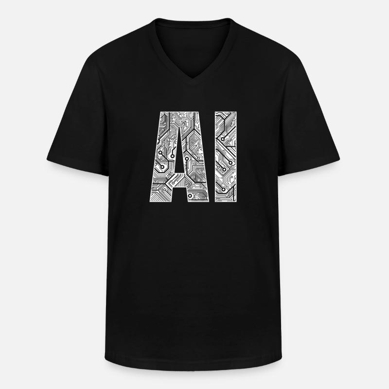 AI - Machine Learning Artificial Intelligence - Männer-T-Shirt mit V-Ausschnitt - Schwarz
