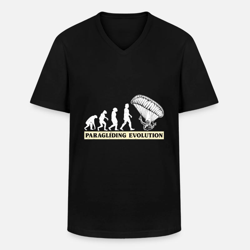 Parapente Evolution Parapentes - T-shirt col V Homme - noir