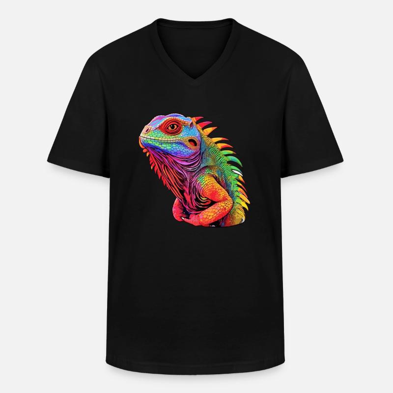 Leguana -Strahlungsoase - Männer-T-Shirt mit V-Ausschnitt - Schwarz