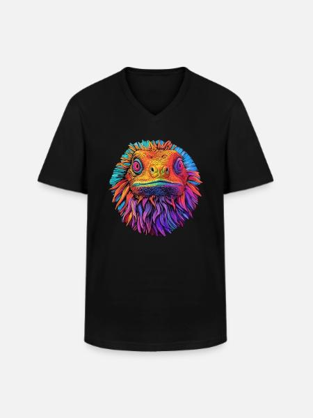 Bearded dragon Pogona reptile - Men's V-Neck T-Shirt - black