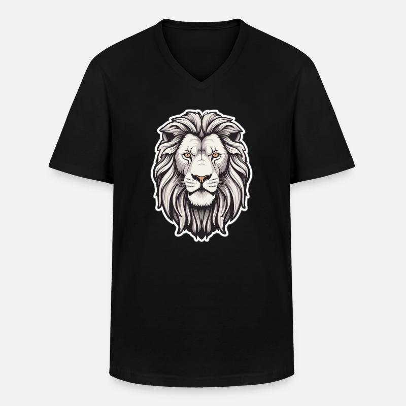 Brüllender Souverän - Männer-T-Shirt mit V-Ausschnitt - Schwarz
