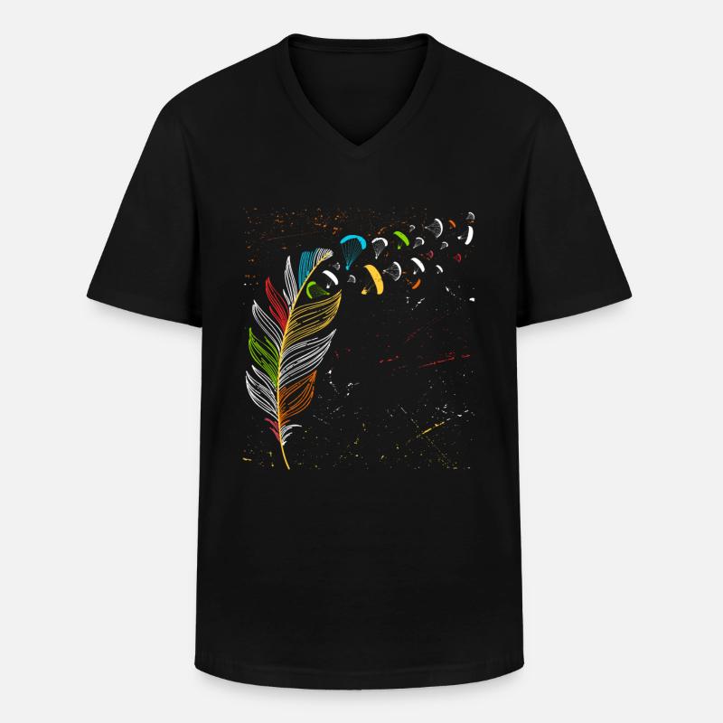 Gleitschirmflug Pusteblume Paragliding Piloten - Männer-T-Shirt mit V-Ausschnitt - Schwarz