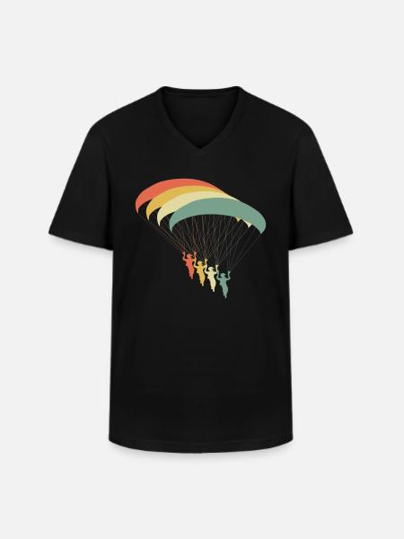 Paragliding Flight Paraglider - Men's V-Neck T-Shirt - black