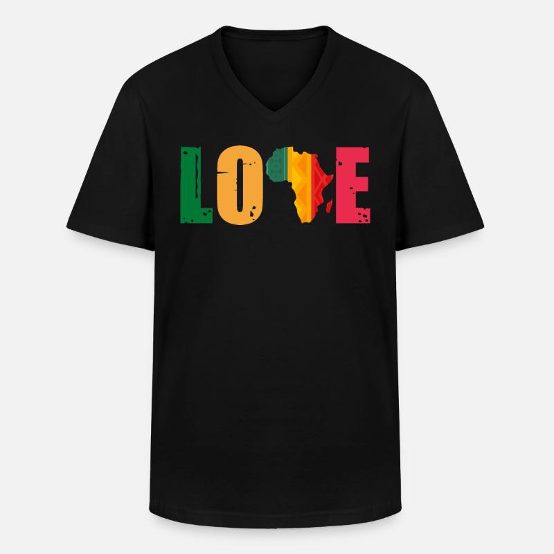 Afrika - Männer-T-Shirt mit V-Ausschnitt - Schwarz