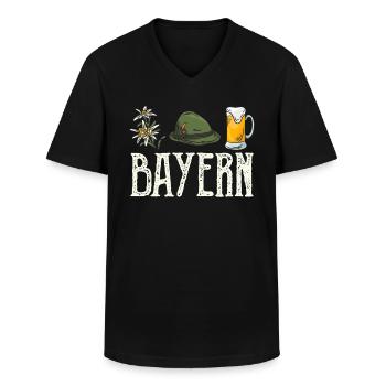 Bayern Bayerische Tradition Freistaat Bayern - Männer-T-Shirt mit V-Ausschnitt - Schwarz - Vorne - AI Model Male 178 dark (178cm)