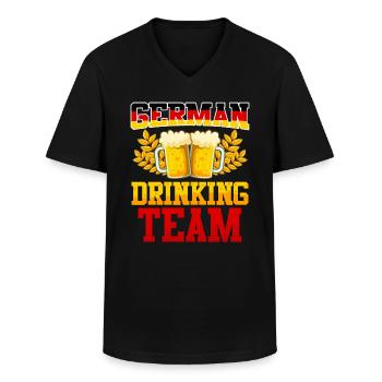 German Drinking Team Beer Drinkers Germany - Men's V-Neck T-Shirt - black - Front - AI Model Male 178 dark (178cm)