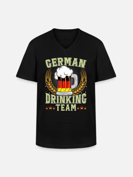 German Drinking Team Bierfan - Men's V-Neck T-Shirt - black