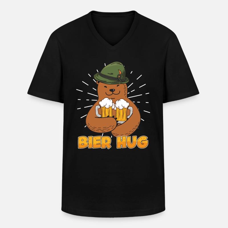 Bier Hug Bierkrug Bayern Bayerisch - Männer-T-Shirt mit V-Ausschnitt - Schwarz