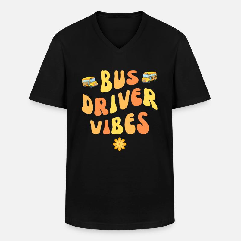 Busfahrer-Vibes - Männer-T-Shirt mit V-Ausschnitt - Schwarz