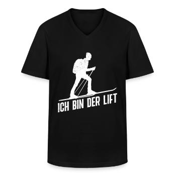 Skibergsteiger Ich bin der Lift Ski Touring - Männer-T-Shirt mit V-Ausschnitt - Schwarz - Vorne - AI Model Male 178 dark (178cm)