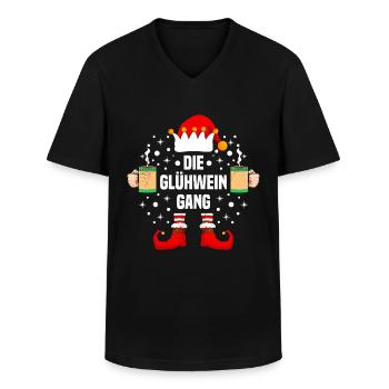 Weihnachten Die Glühwein Gang Punsch - Männer-T-Shirt mit V-Ausschnitt - Schwarz - Vorne - AI Model Male 178 dark (178cm)
