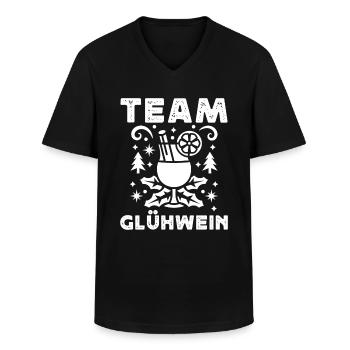 Glühwein Bude Team Glühwein Weihnachten - Männer-T-Shirt mit V-Ausschnitt - Schwarz - Vorne - AI Model Male 178 dark (178cm)