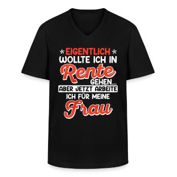 Rentner Eigentlich wollte ich in Rente Gehen - Männer-T-Shirt mit V-Ausschnitt - Schwarz - Vorne - AI Model Male 178 dark (178cm)