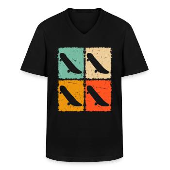 Retro Skateboarding Skateboarder Retro Skateboards - Männer-T-Shirt mit V-Ausschnitt - Schwarz - Vorne - AI Model Male 178 dark (178cm)